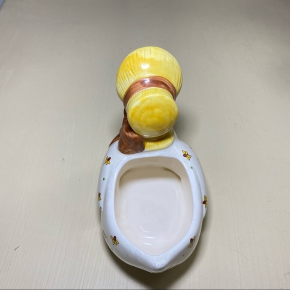 Vintage mother goose planter hat bow brown yellow - Picture 2 of 7